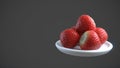 Bunch of Strawberries isolated over solid background Royalty Free Stock Photo