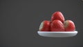 Bunch of Strawberries isolated over solid background Royalty Free Stock Photo