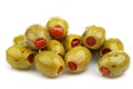 Bunch of stuffed green olives Royalty Free Stock Photo