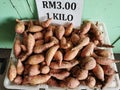 Bunch of sweet potato at farmer market Kota Kinabalu,Sabah. Royalty Free Stock Photo