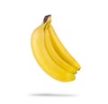 Bunch of three ripe bananas isolated on a white background. Royalty Free Stock Photo