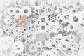 Bunch of triangle & star, market differentiation or outstanding, for design texture & background. 3D rendering.