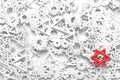 Bunch of triangle & star, market differentiation or outstanding, for design texture & background. 3D rendering.