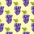Bunch of vector grapes seamless background