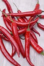 Bunch of red Chilli Peppers in white background Royalty Free Stock Photo