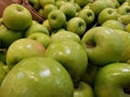 Bunch of vibraint green apples.