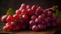 A bunch of vibrant red grapes great for snacking or served with cheese created with Generative AI