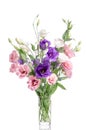 Bunch of violet, white and pink eustoma flowers Royalty Free Stock Photo