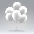 Bunch of white glossy inflatable balloons