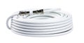 Bunch of white TV cables with connectors