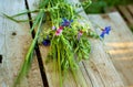 Bunch of wild flowers and cereals Royalty Free Stock Photo