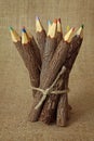 Bunch of wooden color pencils