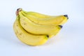 Bunch of yellow ripe bananas isolated on white background Royalty Free Stock Photo
