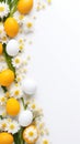 A bunch of yellow and white eggs and daisies. Royalty Free Stock Photo