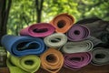 A Bunch of Yoga Mats Royalty Free Stock Photo