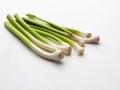 Bunch of young garlic on white background 3 Royalty Free Stock Photo