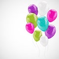 Bunche of colorful sparkling helium balloons. Royalty Free Stock Photo