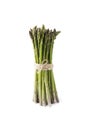 Bunched asparagus isolated on white background. Asparagus with copy space for text on white. Fresh green spring vegetables on a wh Royalty Free Stock Photo