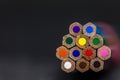 bunched sctak of clour pencils Royalty Free Stock Photo