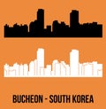 Buncheon, South Korea city silhouette