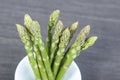 Bunches of asparagus tied on a burlap Royalty Free Stock Photo