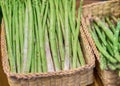 Bunches of asparagus on a wood background Royalty Free Stock Photo