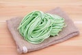 Bunches dried green noodle