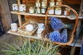 Bunches of dry lavender on farmer market Royalty Free Stock Photo