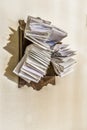 Bunches of old bills and accounts in dusty original envelopes