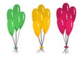 Bunches of several colour helium balloon