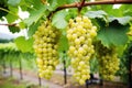 bunches of white grapes hanging on a vine Royalty Free Stock Photo