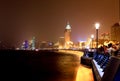 The Bund district along Huangpu River in Shanghai Royalty Free Stock Photo
