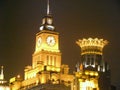 Bund financial center and Customs House in Shanghai. Royalty Free Stock Photo