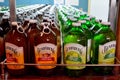 Bottles of Bundaberg root beer in refrigerator Royalty Free Stock Photo