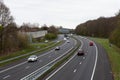 Bunde, Limburg, The Netherlands - The A2 - E25 highway with asphalt and traffi, taken from a bridge