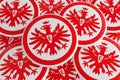 Bundesliga Badges: Pile of Eintracht Frankfurt Logo Buttons, 3D Illustration