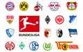 Bundesliga of Germany. Bayern Munich, Borussia Dortmund, Wolfsburg, Bayer, Freiburg, Bochum, Augsburg, Mainz, Schalke, Koln,