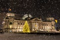 Bundestag at christmas time Royalty Free Stock Photo