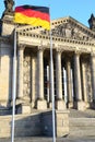 Bundestag & german flag in Berlin, vertical