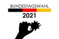 Bundestagswahl 2021. Election in German parlaiment Bundestag 2021 during Covid-19