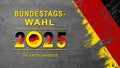 Bundestagswahl 2025 in germany - banner with german colors design and typography