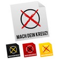 Bundestagswahl 2017 - Mach dein Kreuz - Stimmzettel. Eps10.