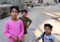 Young children playing in the street