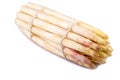 Bundle of asparagus white on white background