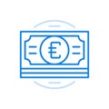 Bundle banknotes vector line icon. Rich investment and savings in successful profitable economy.