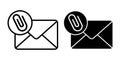 Email Attachment Black Icon Bundle for File Sharing and Document Messaging Royalty Free Stock Photo