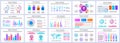 Bundle business and finance infographics presentation slides template. Different charts, diagrams, workflow, flowchart