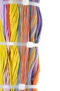 Bundle of cables with cable ties Royalty Free Stock Photo