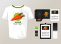 Bundle of carrot vegetables mockup elements branding Royalty Free Stock Photo