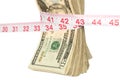 Bundle of cash getting squeezed Royalty Free Stock Photo